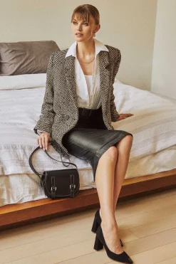 Melania Square Toe Suede Pump